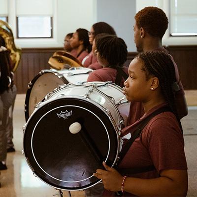 Members of the Cardinal Ritter Pep Band