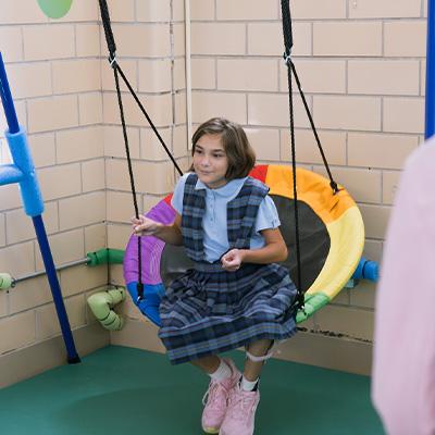 Students playing in the new sensory room at Annunziata Catholic School
